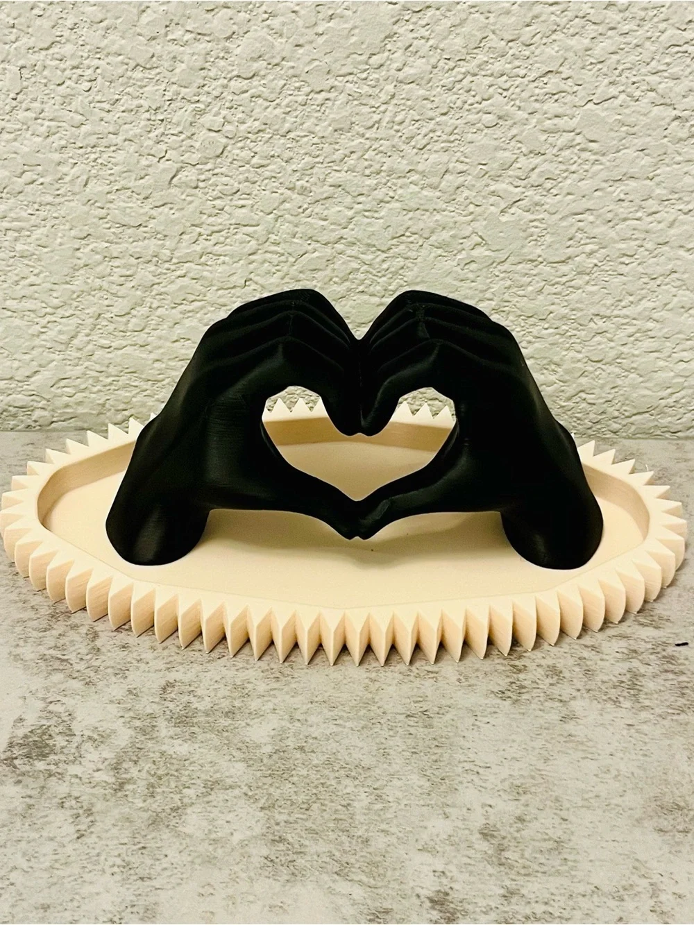 Decorative Black Hand Heart Sculpture